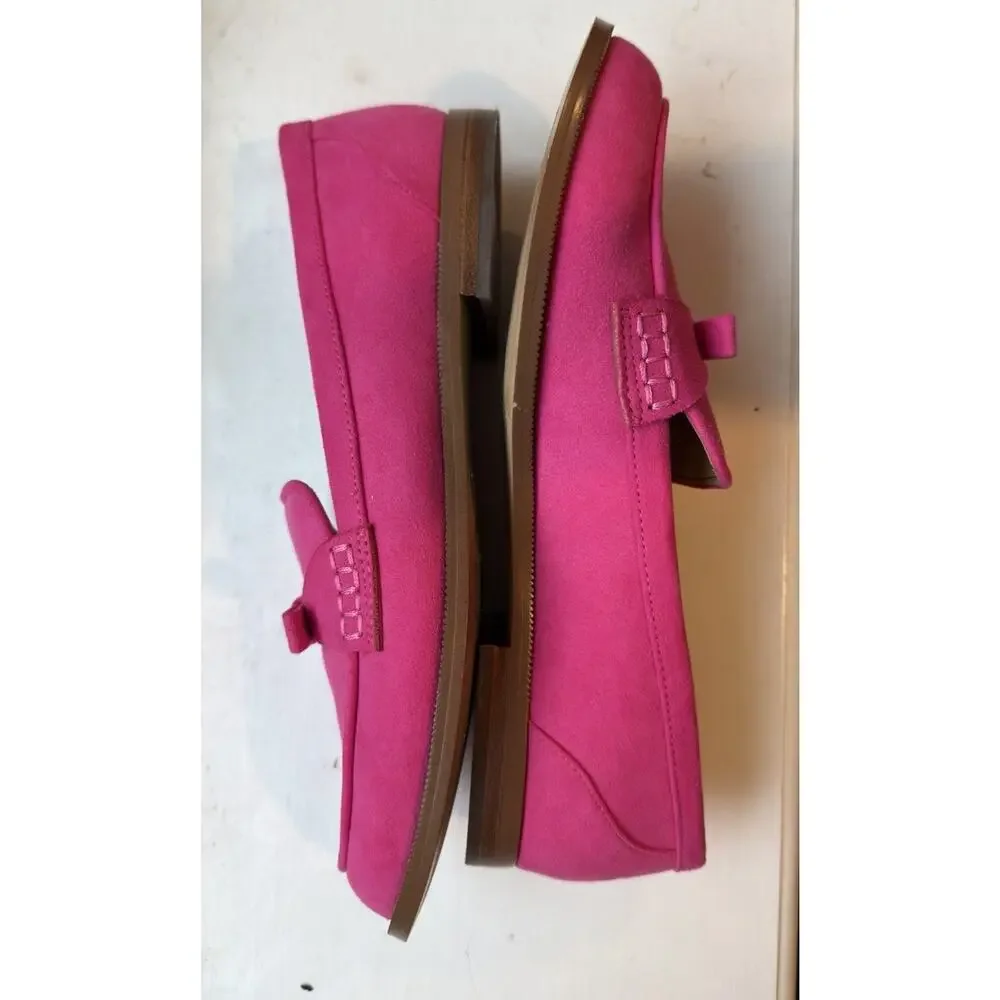 J.Crew Sweet Fuchsia Sueded Bow Loafers - Size 9 - Style CF737